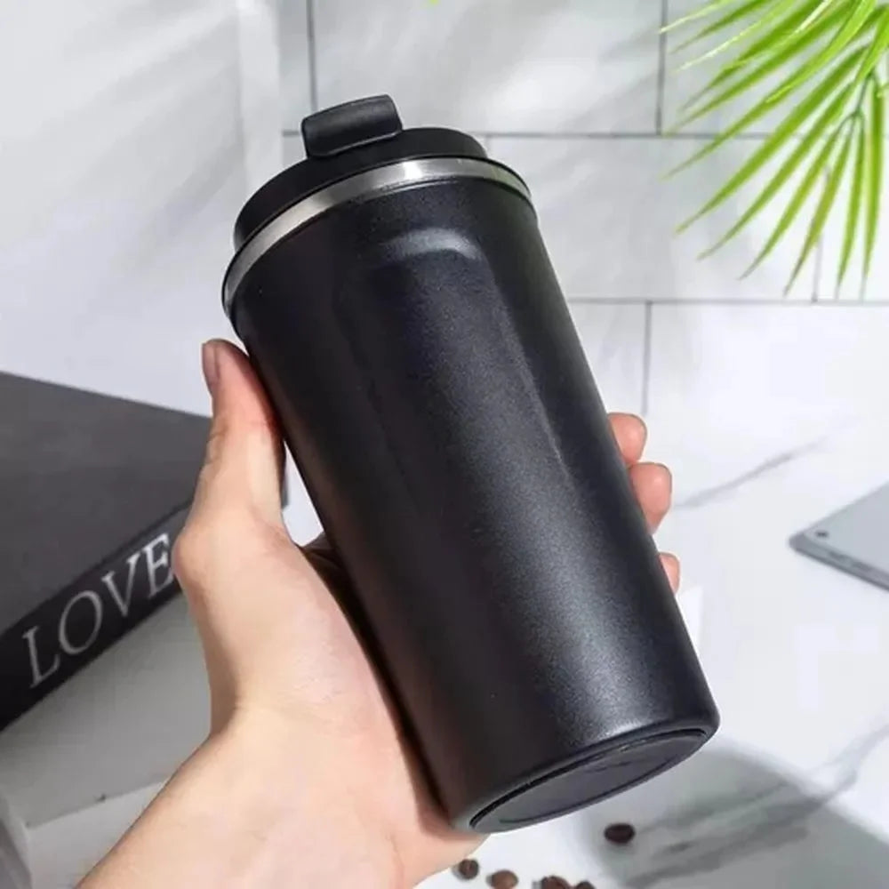 Black Stainless Steel Vacuum Insulated Thermos Flask Travel Mug with Temperature Display