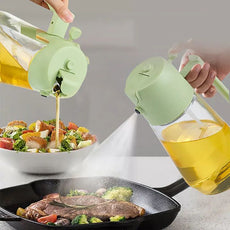 2 in 1 Oil Sprayer Glass Bottle For Cooking