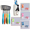 Automatic Toothpaste Dispenser Set with Wall-Mounted Toothbrush Holder