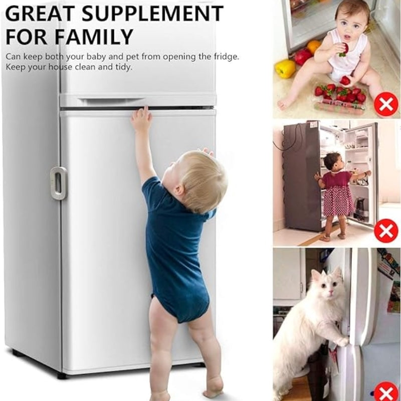 Child Safety Refrigerator Lock | Baby Proof Double Button Fridge Lock Random Colour