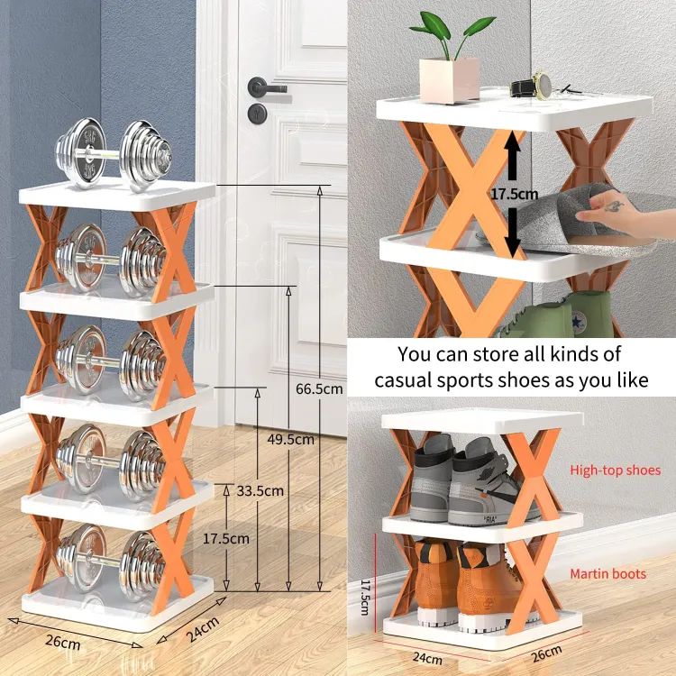 6 Layer X Shap Stackable Shoe Rack Shoe Stand