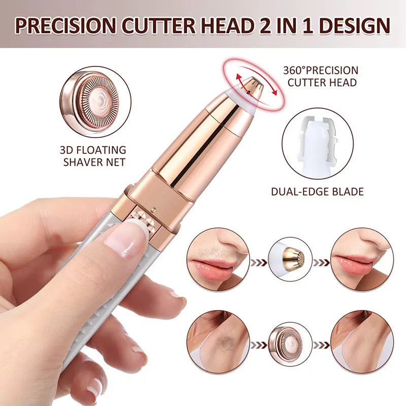 2-in-1 Flawless Facial Hair Remover & Eyebrow Trimmer