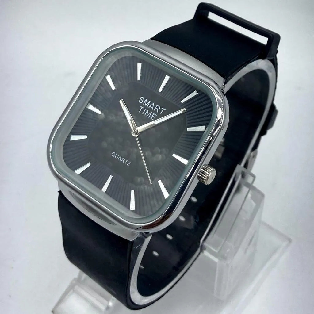 Analog Quartz Watch - Black Dial