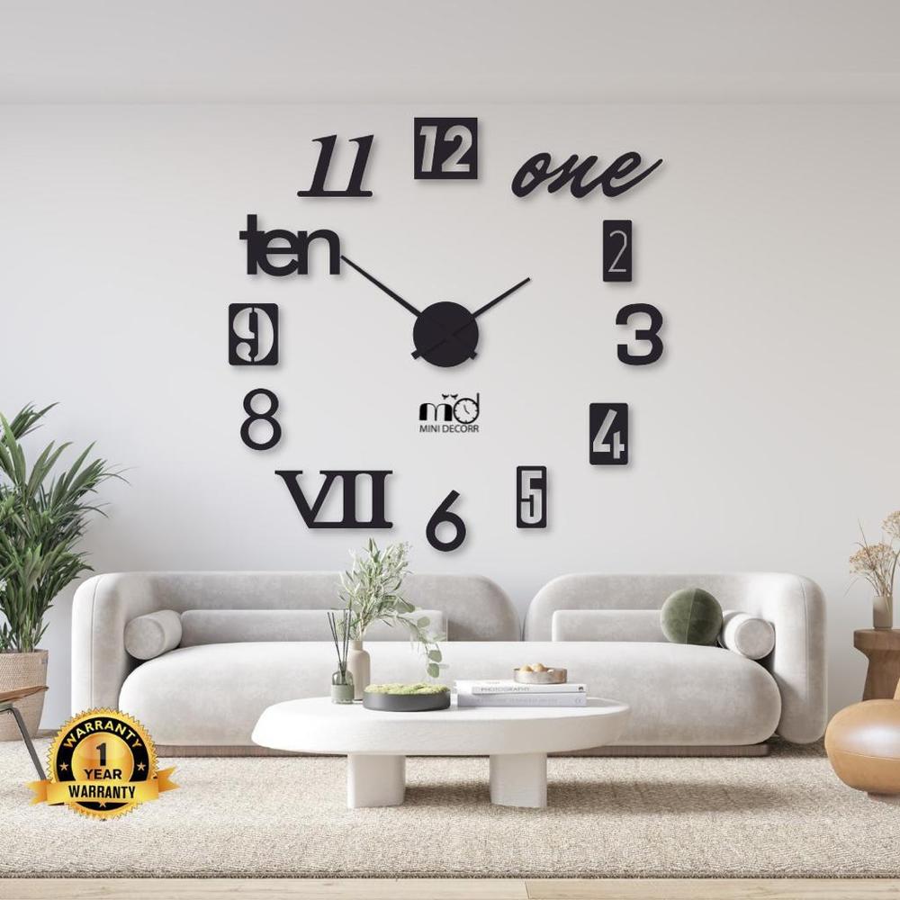 Mix Digit Wood Wall Clock