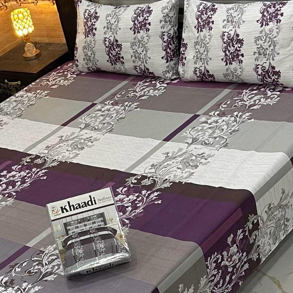 Cotton Printed Double Bedsheet 3 Pcs