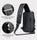 Black | Multifunction Anti-Theft USB Charging Crossbody Shoulder Bag