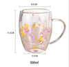 Dry Flowers Double Wall Glass Cup