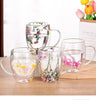 Dry Flowers Double Wall Glass Cup