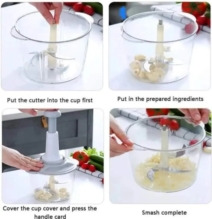 2 Liter | Manual Hand Push Chopper & Multifunctional Mixer