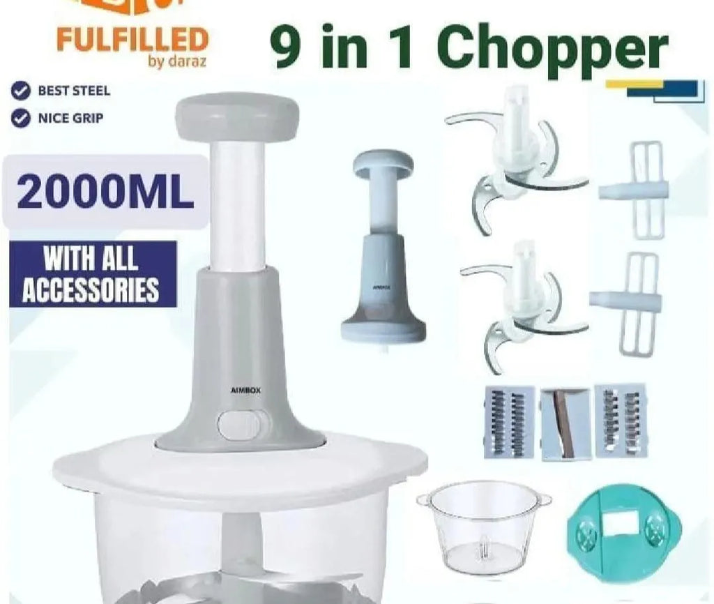 1.5 Liter | Manual Hand Push Chopper & Multifunctional Mixer