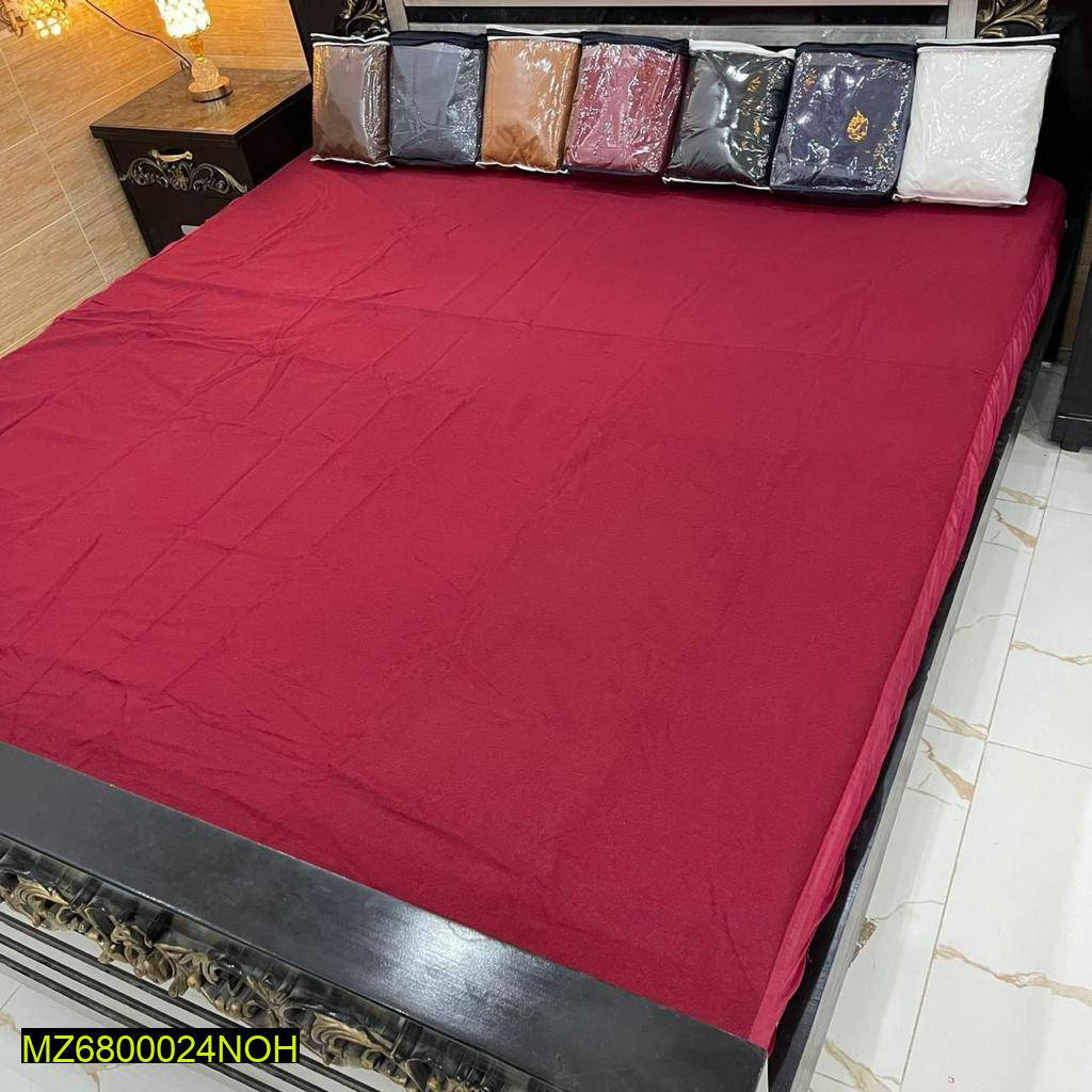 Cotton Plain Double Bed Mattress Cover