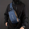 Blue & Brown | Multifunction Anti-Theft USB Charging Crossbody Shoulder Bag
