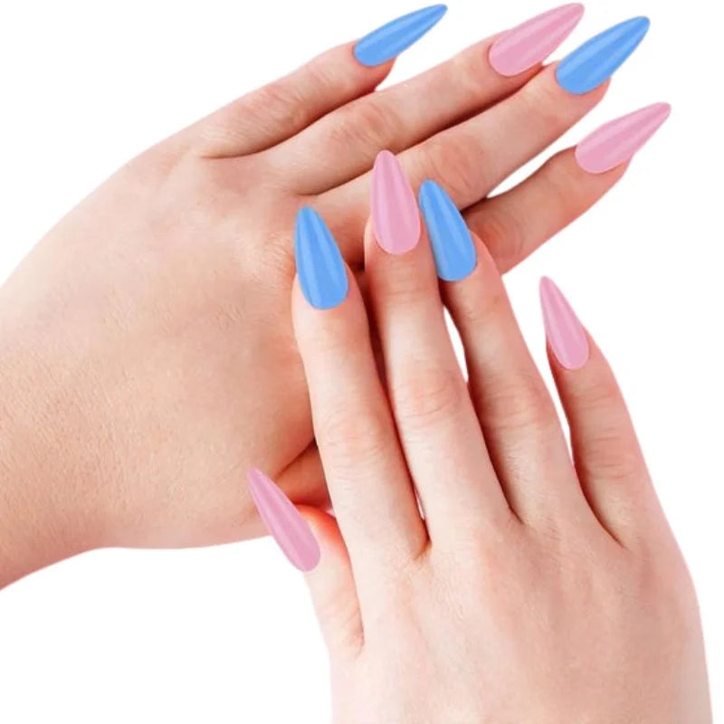 Full Cover Nails with Glue | 24 Shades | 576 Pcs