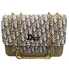 Dior Oblique Canvas & Leather Flap Clutch
