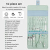 16 Pcs Stainless Steel Manicure & Pedicure Set | Travel Grooming Kit with Leather Case