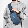 Blue & Brown | Multifunction Anti-Theft USB Charging Crossbody Shoulder Bag
