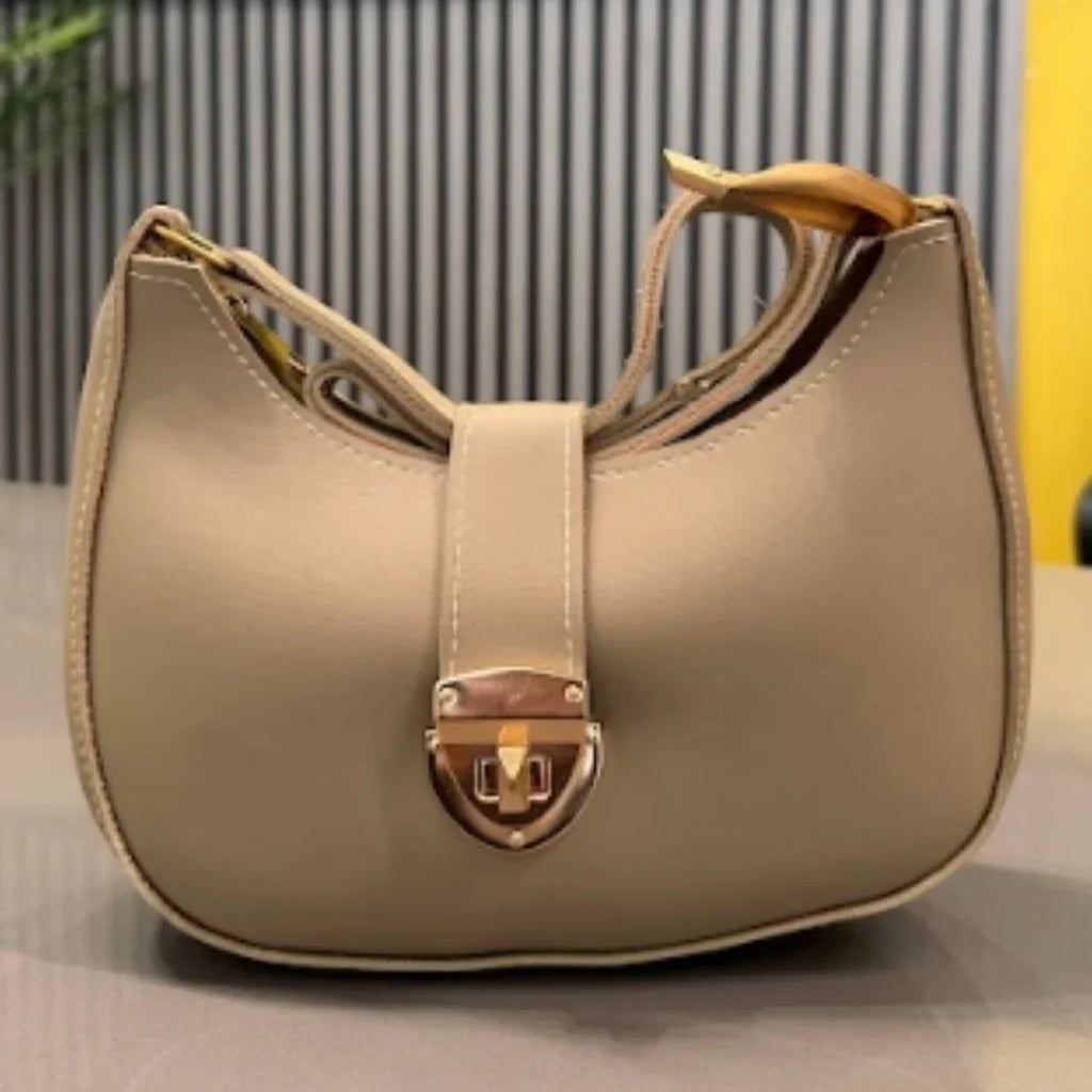 Crescent Luxury Faux Leather Shoulder Bag