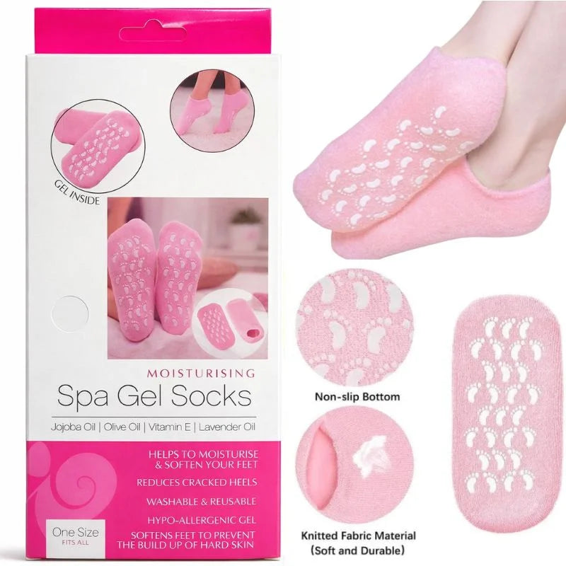 Reusable Silicone Spa Gel Socks for Dry Feet & Cracked Heels