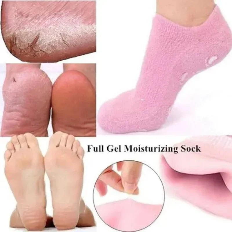 Reusable Silicone Spa Gel Socks for Dry Feet & Cracked Heels