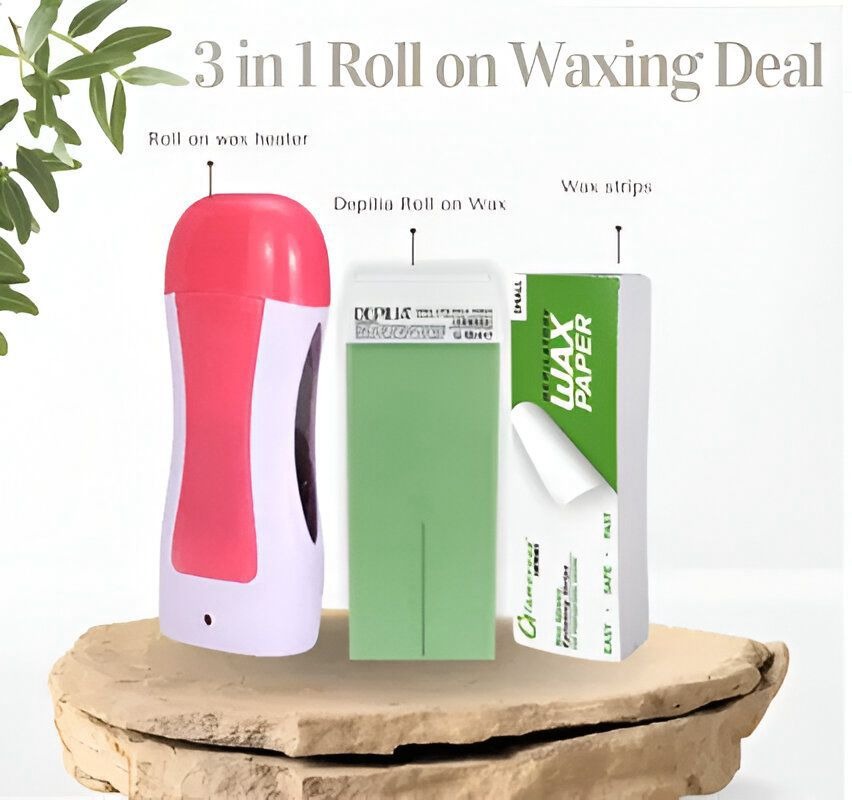 3-in-1 Wax Heater Machine for Hair Removal | Wax Heater Machine + Wax Cartrdige + Wax Strips