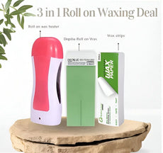 3-in-1 Wax Heater Machine for Hair Removal | Wax Heater Machine + Wax Cartrdige + Wax Strips