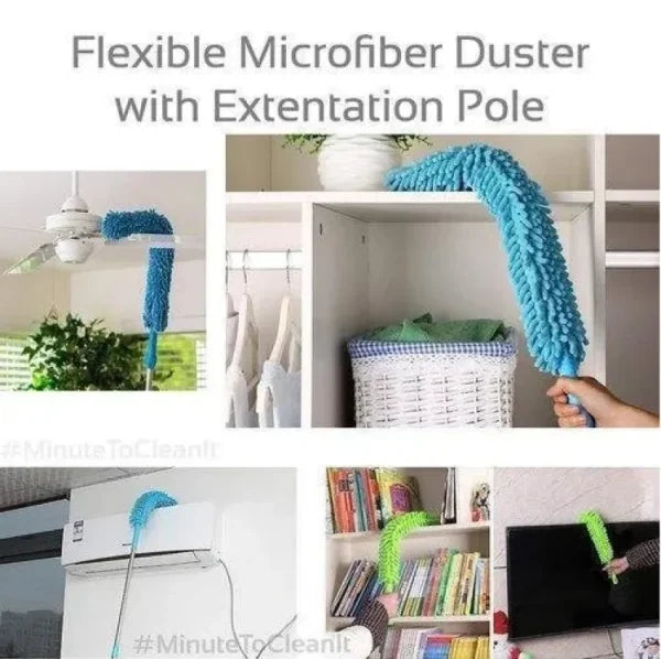 Flexible Micro-Fiber Duster With Telescopic Stainless Steel Handle
