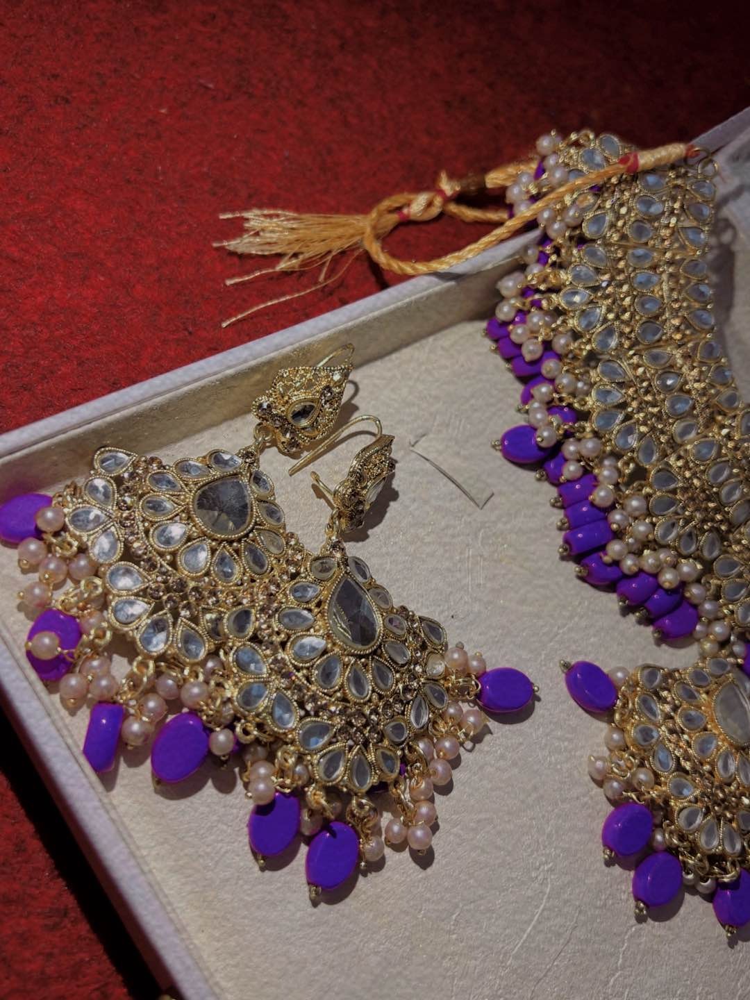 Gundan style one carat golden color with purple stone