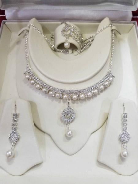 Silver Crystal Rhinestone Girls Jewellery Set Women