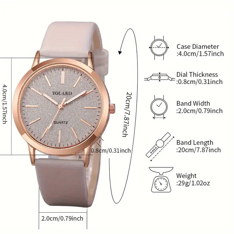 Luxury Design Leather Watch Ladies Quartz Wristwatch