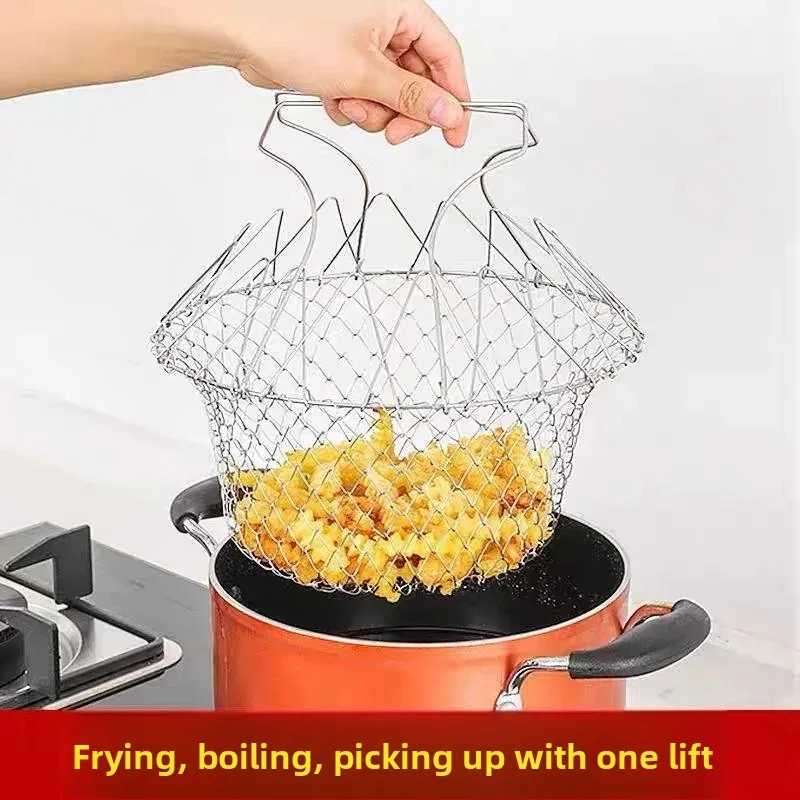 12 IN 1 Vegetable Frying, Foldable Strainer, Chef Basket