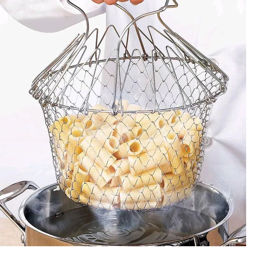12 IN 1 Vegetable Frying, Foldable Strainer, Chef Basket