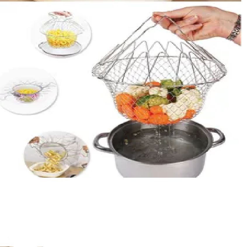 12 IN 1 Vegetable Frying, Foldable Strainer, Chef Basket